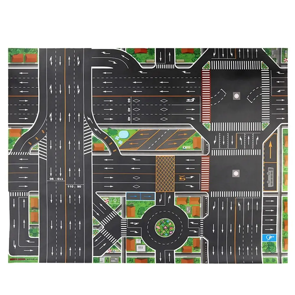 Tapis de jeu route éducative pour enfants tapis de ville avec signalisation routière jouet éducatif pour bébés