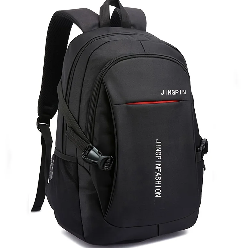 Sac à dos Oxford étanche JINGPIN noir compartiments multiples bretelles réglables sac d'ordinateur portable po