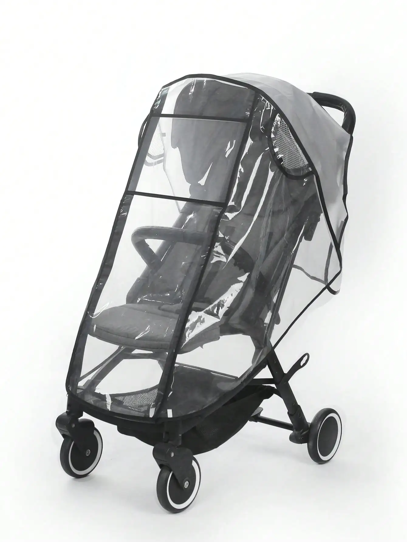 Housse de pluie transparente pour poussette imperméable antivent antipoussière adaptable moderne protectrice b