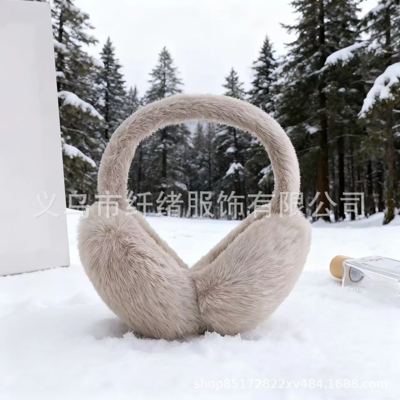 Cacheoreilles d'hiver doublure polaire coupevent peluche chaud et pliable en fourrure de lapin unisexe beige