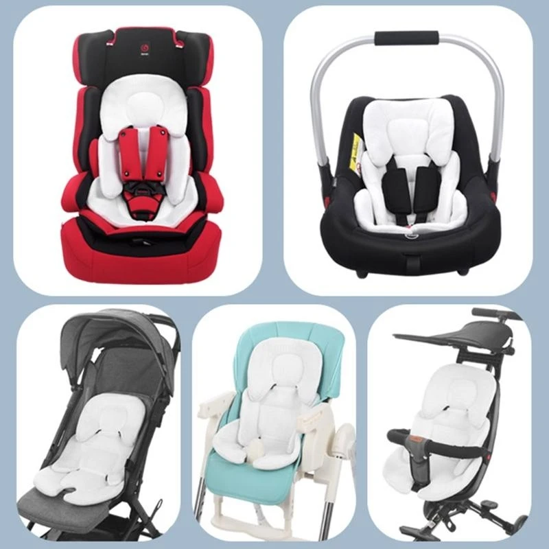 Coussin de poussette bébé siège voiture soutien tête et corps oreiller respirant en maille confort et sécurité