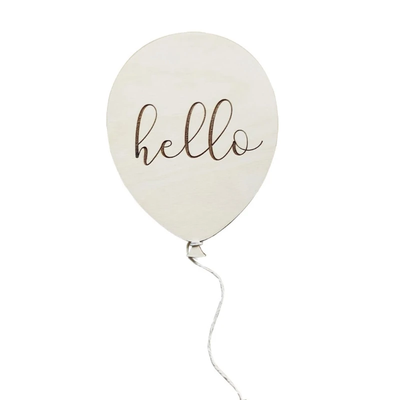 Ballon en bois pour bébé décoration murale cartes de naissance accessoire photo cadeau anniversaire 1 à 12 moi