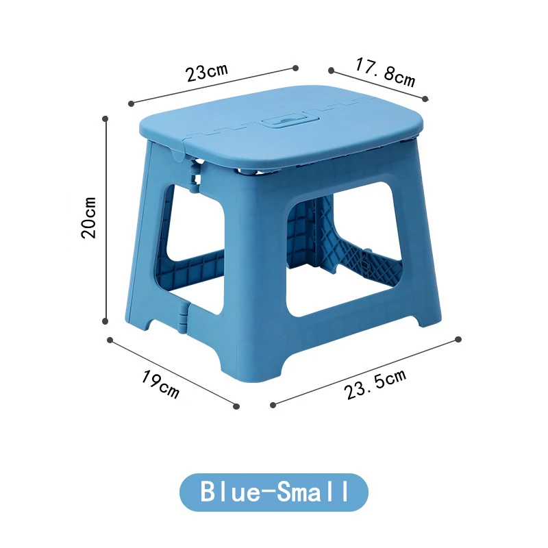 Escabeau pliant portable en plastique bleu pour enfants et adultes