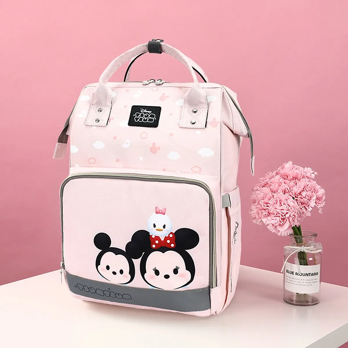 Disney sac à dos bébé style enfantin motifs nuageux fermeture éclair grande capacité idéal pour sorties école
