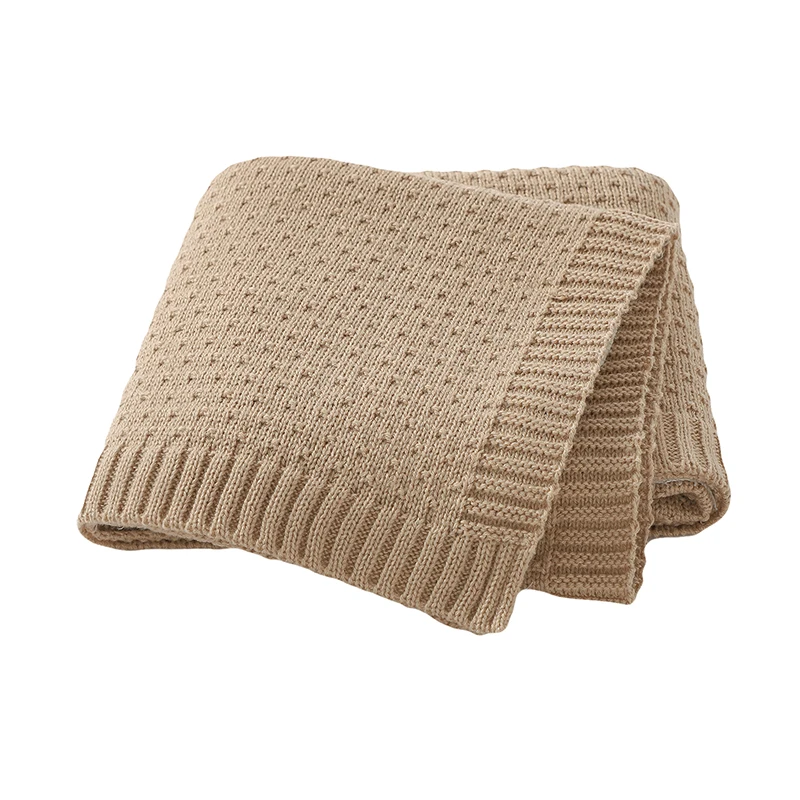 Couverture bébé tricotée nouveauné accessoire confortable matériau doux design moderne idéal pour la promenade