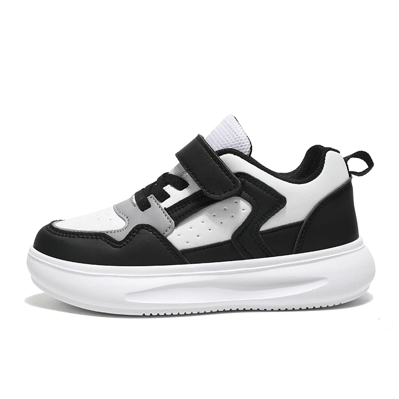 Baskets blanches enfants sneakers sport décontractées cuir PU filles garçons semelle souple antiglissante vent