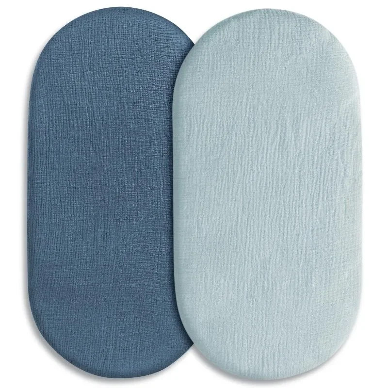 Ensemble de literie pour berceau bébé 2 pièces coussins ovales en coton respirant housse amovible lavable lite