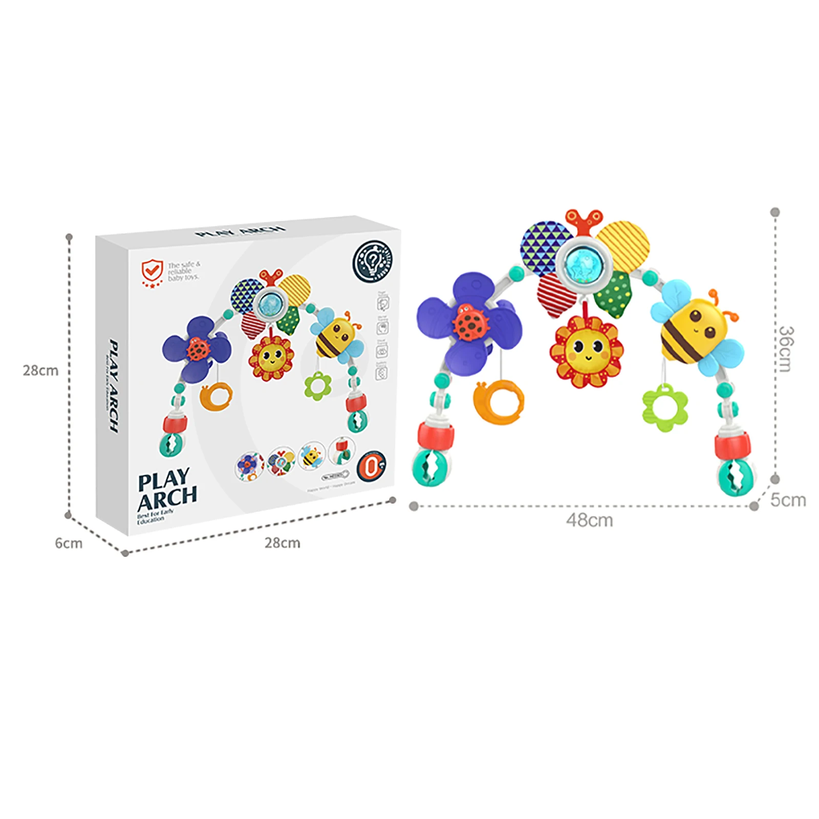 Arc de jeu pour bébé jouet d'activité développement sensoriel motricité fine jouets pour poussette siège auto