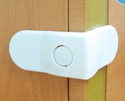 Verrou de sécurité pour porte bébé en plastique blanc design moderne bord arrondi fonctionnalité sécurisée