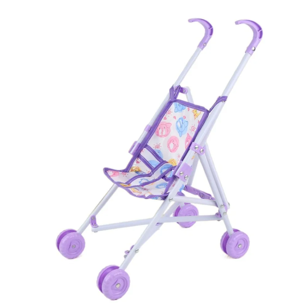 Poussette pour poupées interactives durables design coloré plastique et tissu jouets éducatifs pour enfants de