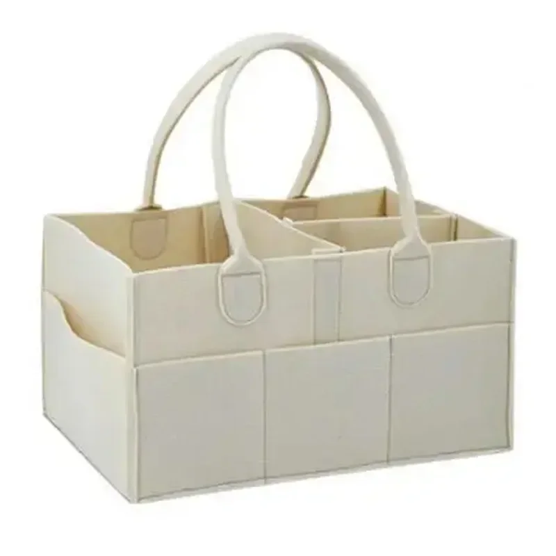 Sac de rangement en feutre pour bébés panier de stockage pour jouets caddie multiusage en tissu Canvas design 
