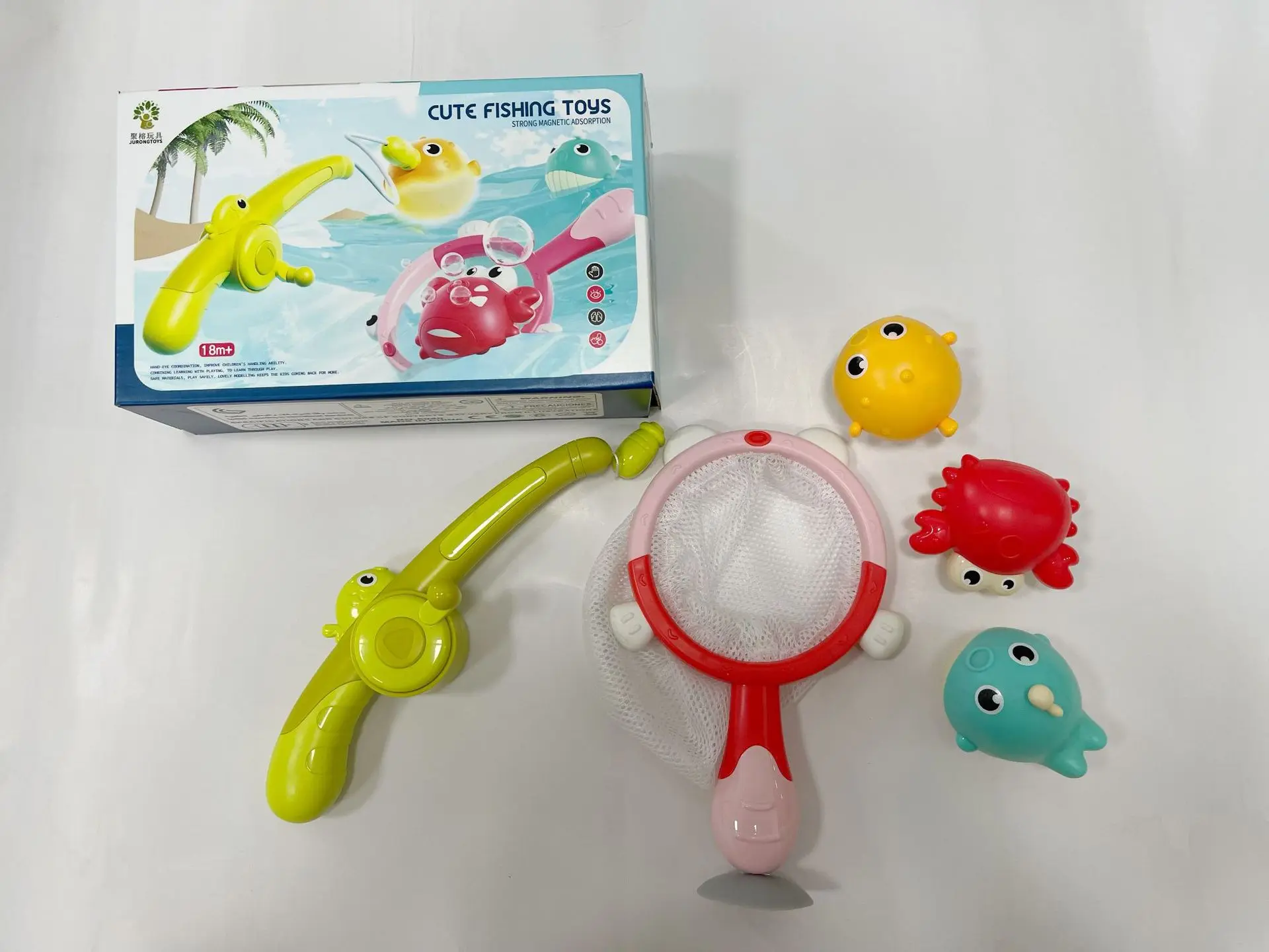 Ensemble jouets de bain pêche magnétique bébé jouets éducatifs pour enfants filet de pêche animaux marins cade