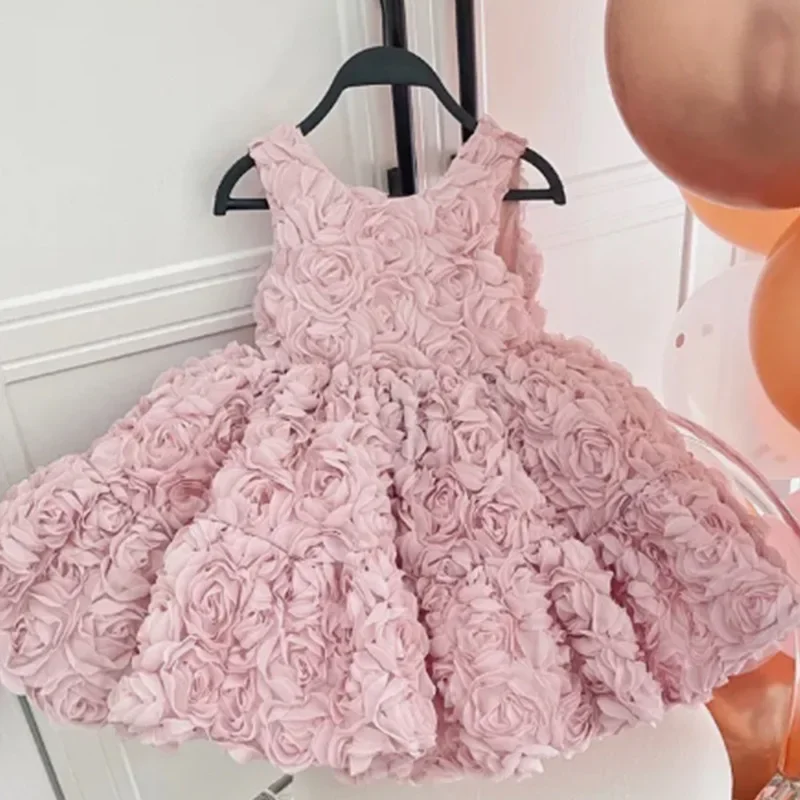 Robe Tutu à Fleurs pour Bébé Fille Tenue de Princesse Élégante Vêtement d'Été Doux Occasions Spéciales