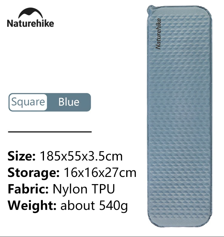 Matelas camping Naturehike Nylon TPU ultraléger portable randonnée extérieur lit gonflable texture moderne ble