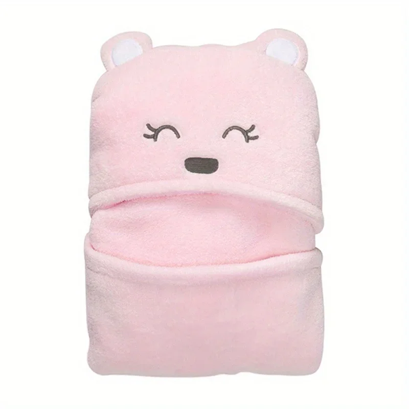 Couverture bébé en peluche douce design ours mignon rose idéale pour sieste confort et sécurité cadeau bébé fi