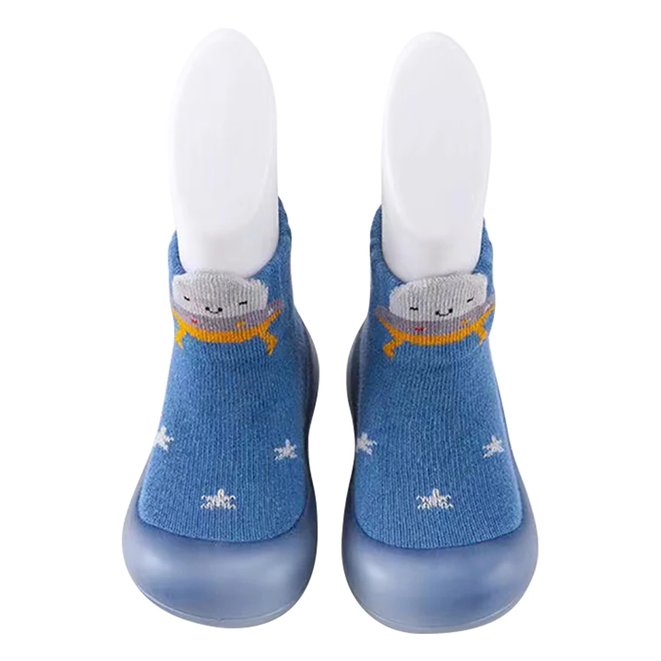 Chaussettesshoes bébé antiglissante en tissu élastique design enfantin intérieur/extérieur 13 ans unisex doux 