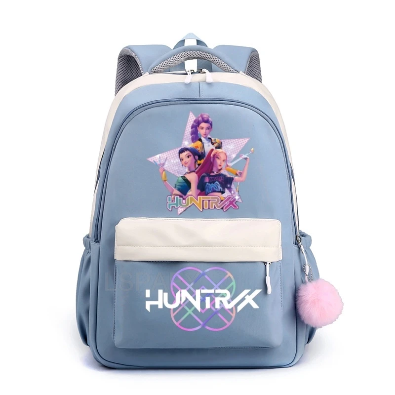 Sac à dos HUNTRX sac d'école design enfants filles garçons bleu pastel