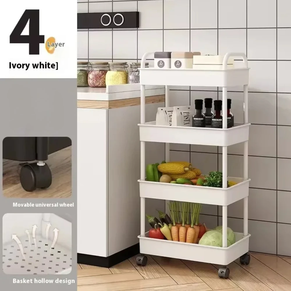 Organisateur trolley multifonctionnel 3/4/5 couches avec roulettes rangement sécurisé pour cuisine salle de ba