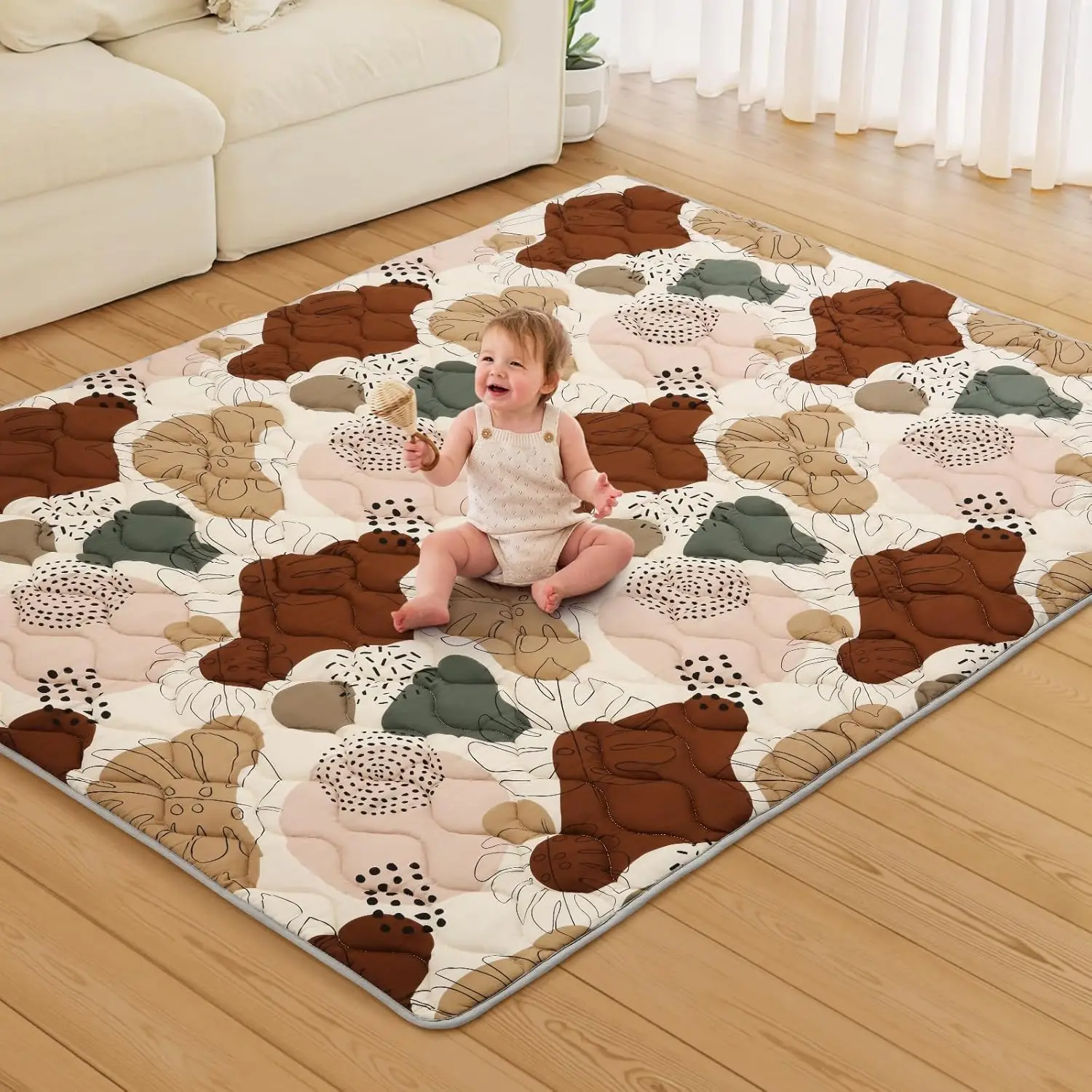 Tapis de jeu pour bébé 50x50 cm doux épais portable lavable éveil bébé 612 mois design coloré pratique confort