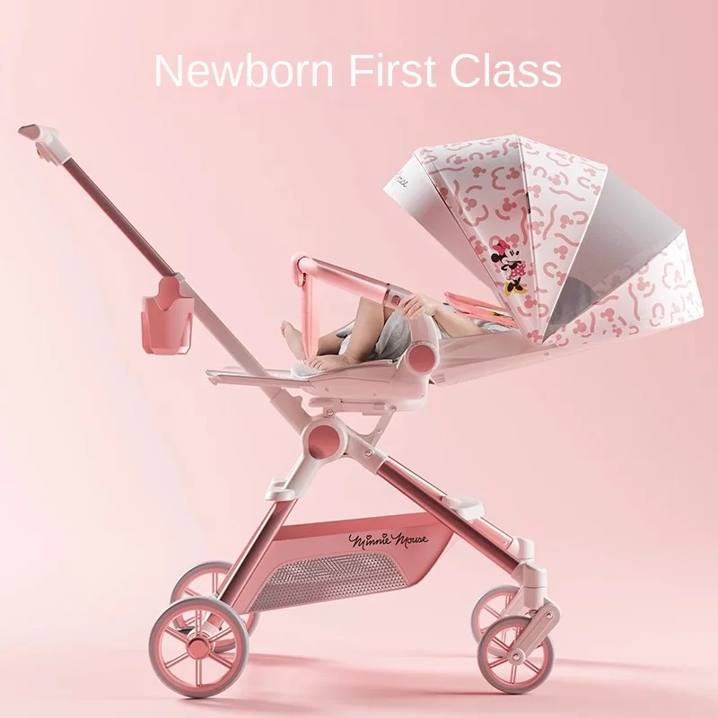 Poussette Rose pour Bébé 06 Ans Légers Pliable Direction 360° Con conception de Sécurité Idéale pour le Voyage