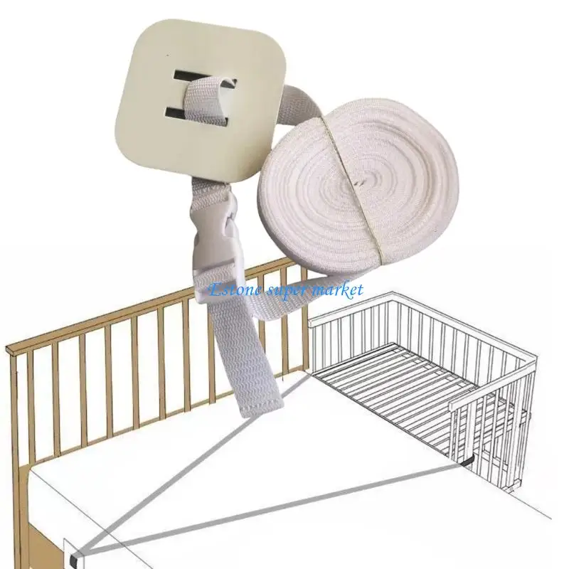 Antiglissage matelas lit bébé sangle sécurité ajustable nylon blanc