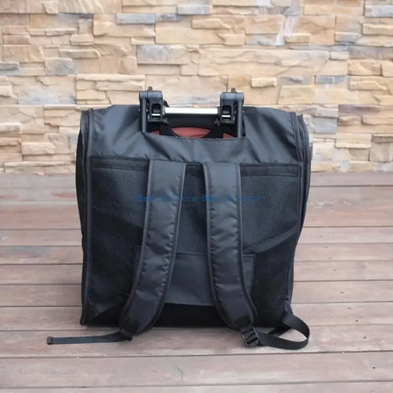 Sac de rangement pour poussettes bébé sac à dos léger polyester poches mesh clips fermeture noir/gris/rouge de