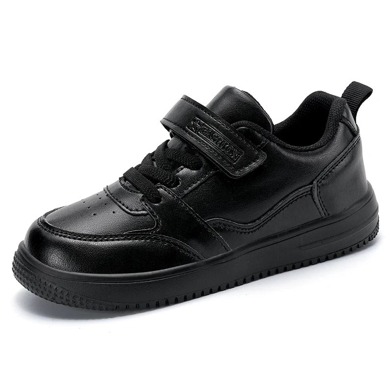 Chaussures de sport pour garçons sneakers légères respirantes antidérapantes flexibles baskets noires pour enf