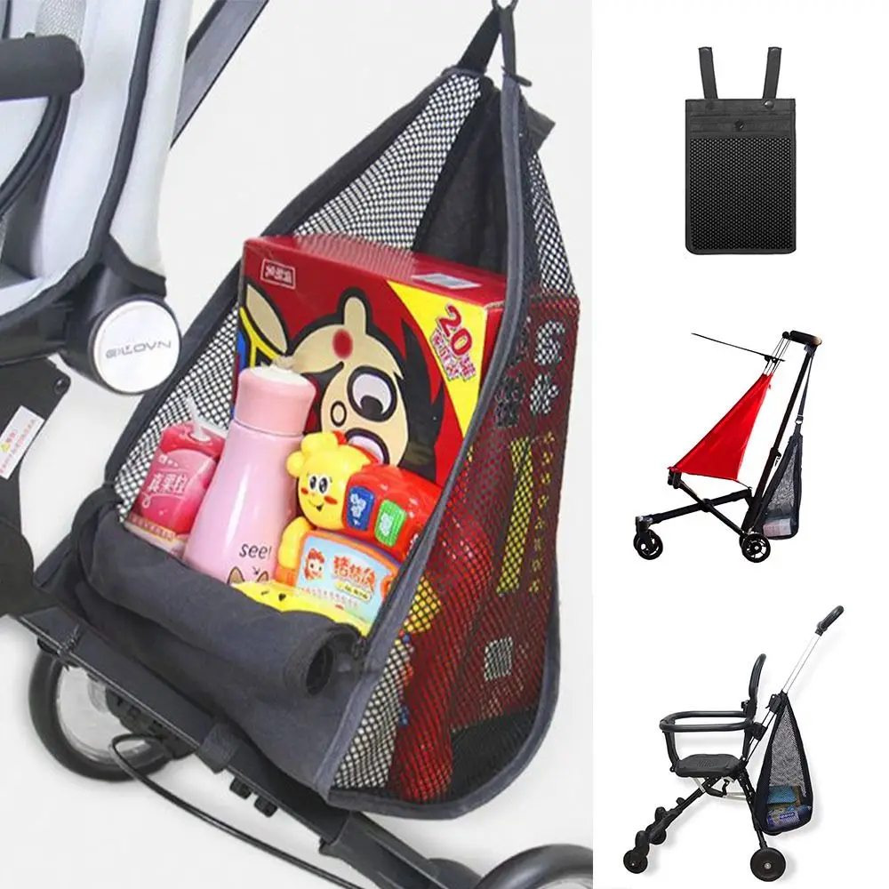 Filet de poussette en maille respirante poche grande capacité organizer bébé accessoire poussette sécurisé sty