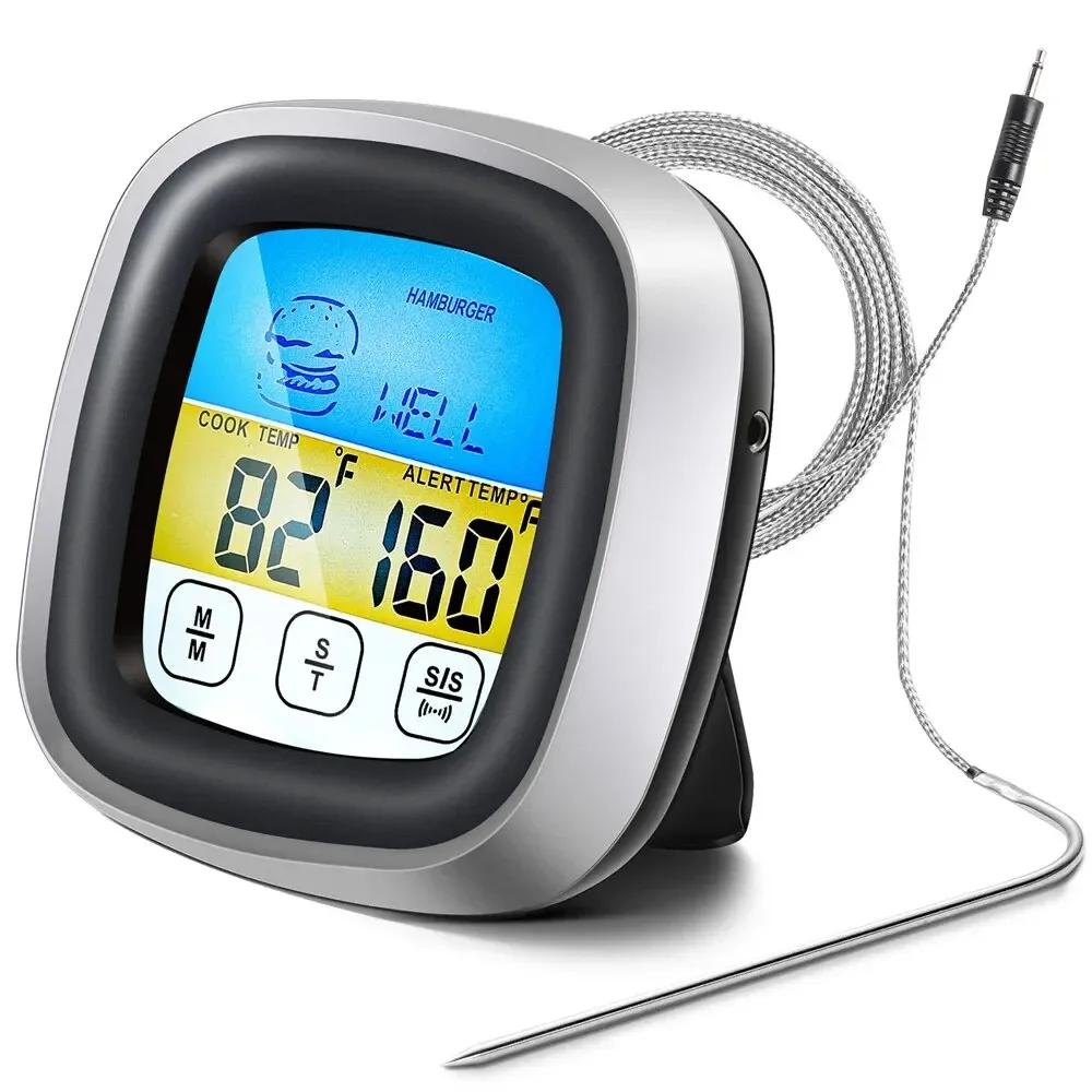 Thermomètre de cuisine numérique pour viandes BBQ affichage clair sonde