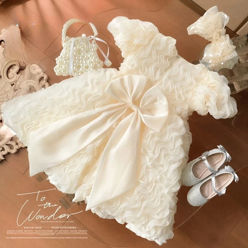 Robe princesse tulle filles 46 ans manches bouffantes robe soirée officielle été 2025 accessoires incluits