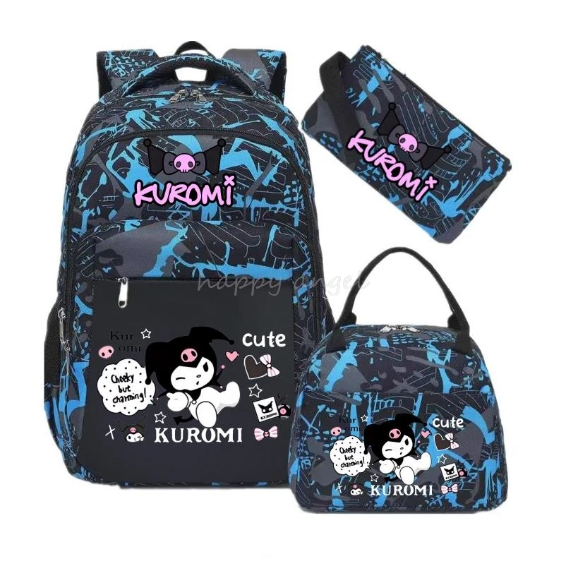 Ensemble sacs à dos Kuromi Melody 3 pièces sacs école adolescents filles garçons accessoires scolaires style m