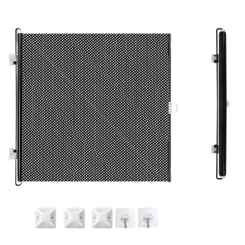 Clôture rétractable pour animaux de compagnie sécurisée pliable noir avec crochets 50125cm durable balcon