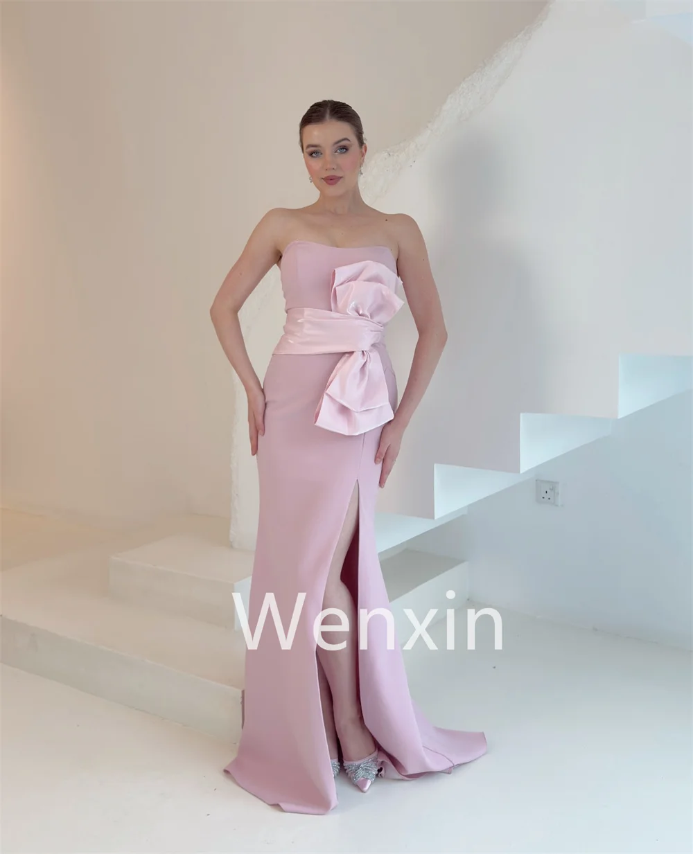 Robes de soirée formelles personnalisées élégantes sans bretelles sans manches robe de soirée classique avec t