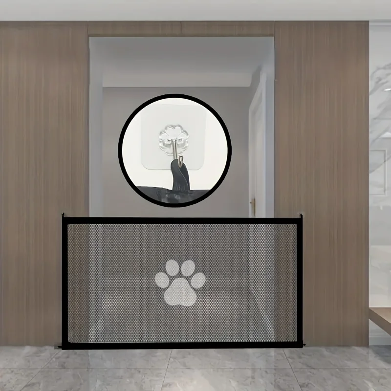 Barrière métallique portable pour animaux sans perçage motif patte sécurité intérieure design moderne sans pla