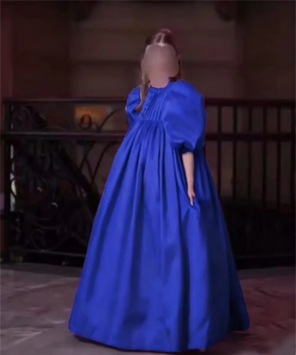 Robe de mariée à fleurs personnalisée pour filles en Satin manches