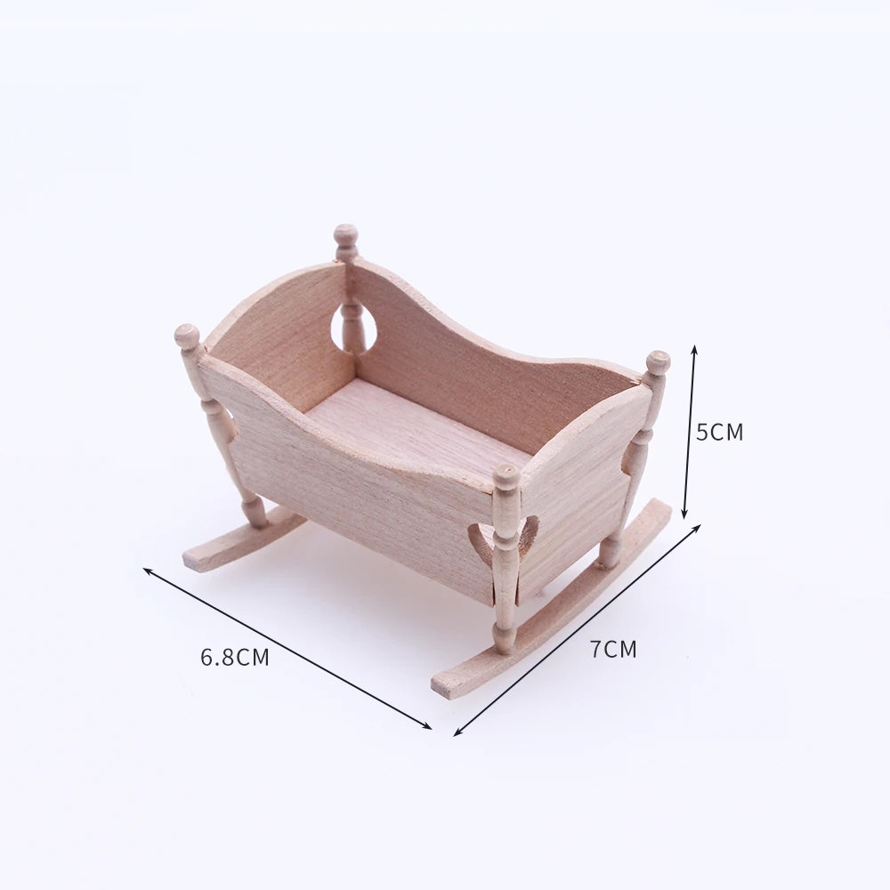 Berceau miniature en bois pour poupée maison de poupée lit de bébé
