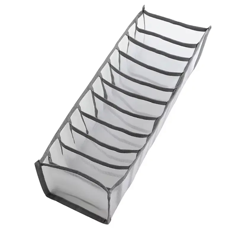 Organisateur de rangement pour bébé séparateur de tiroir en tissu maille gris clair design minimaliste parfait