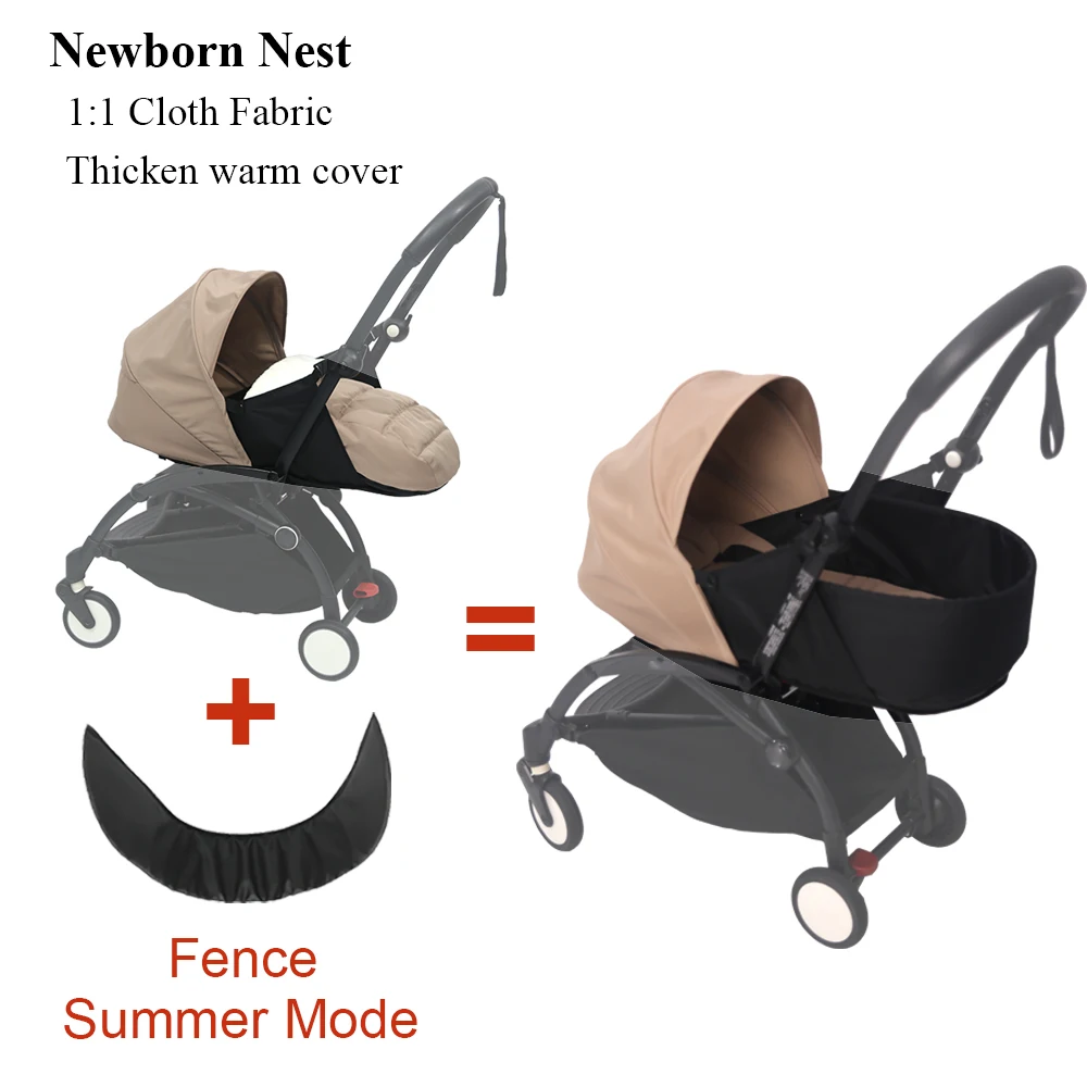 Panier de couchage bébé bassinet poussette 4 saisons tissu et plastique barrière détachable mode été sécurité 