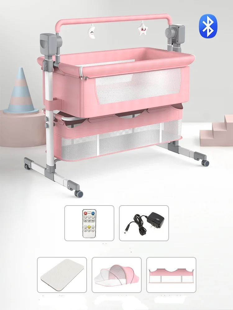 Lit de berceau électrique pour bébé berceuse intelligente Bluetooth confort nouveauné design moderne fonctionn