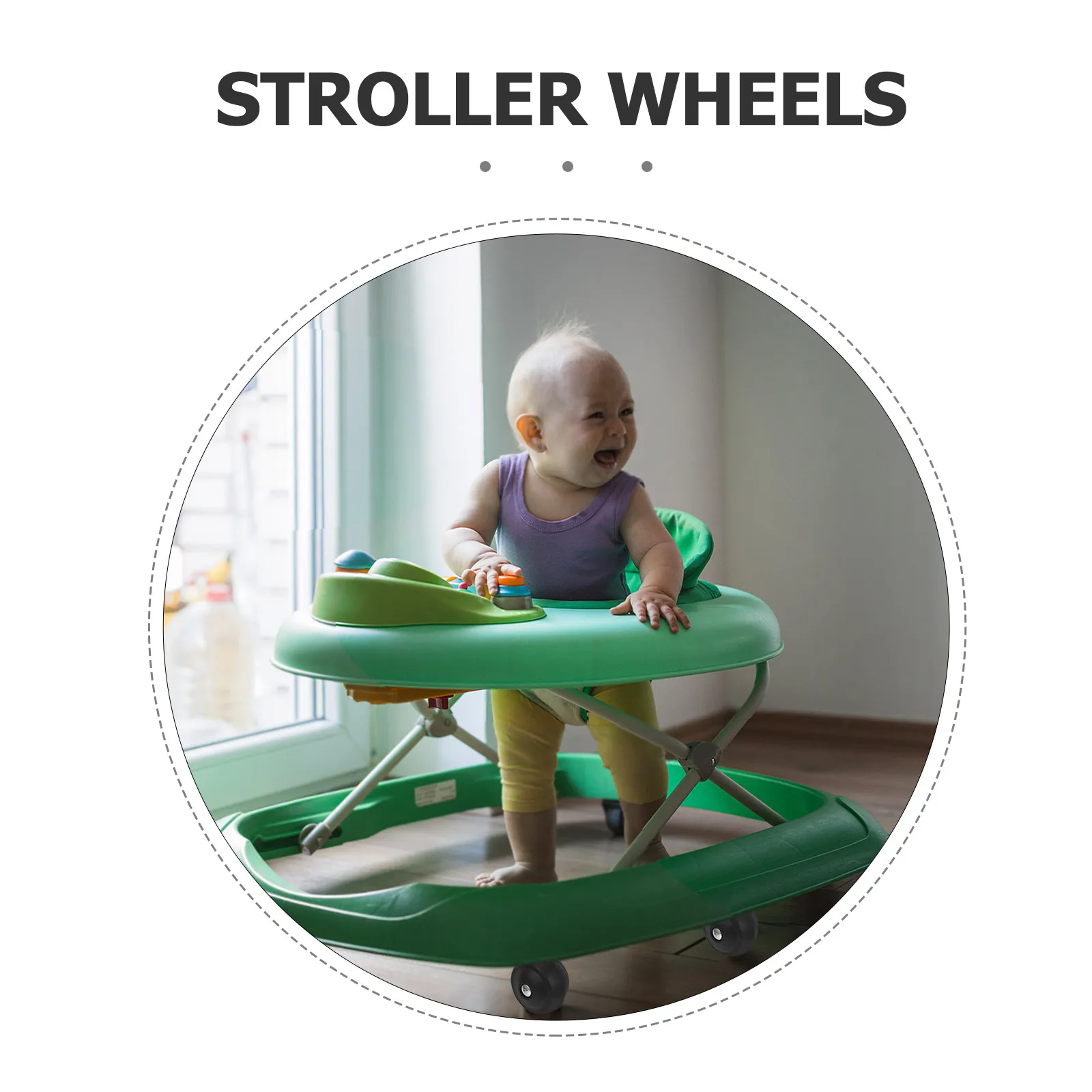 4 Pièces Roues de Remplacement pour Marcheur Bébé Poussette Pivotantes en Plastique Durable Accessoires de Séc