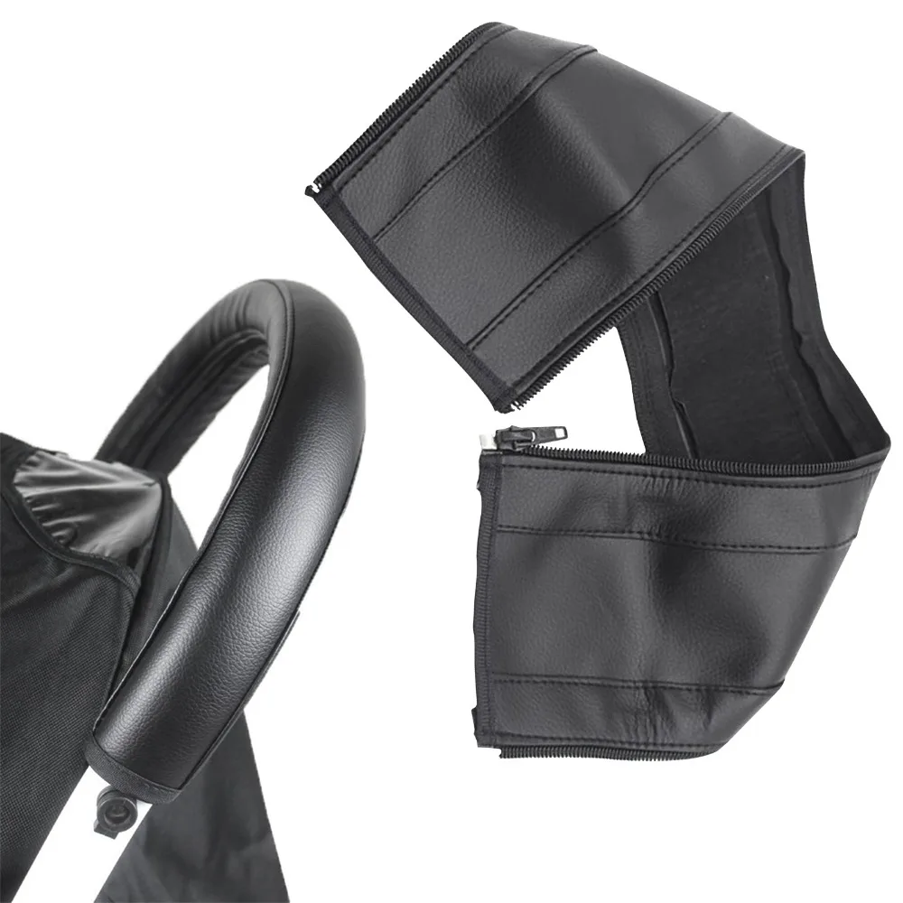Protection en cuir PU pour poignée de poussette housse d'accoudoir bébé accessoire de landau en cuir synthétiq