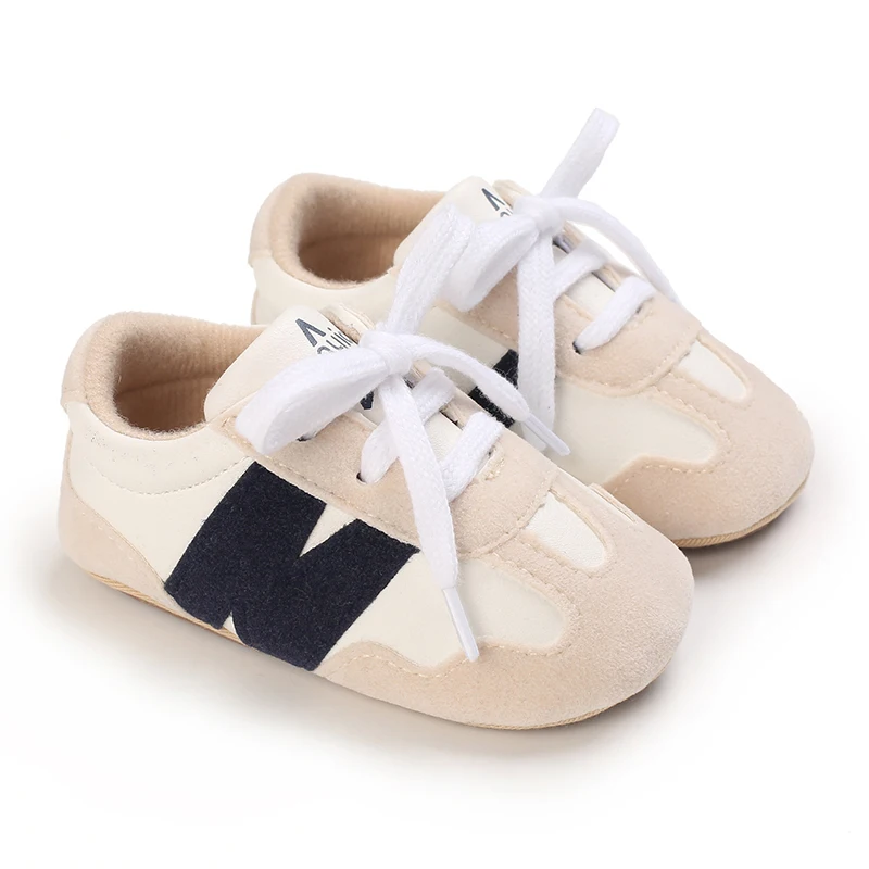 Baskets coordonnées bébé patchwork lettres chaussures antiglissantes 018 mois garçons filles tissu confortable
