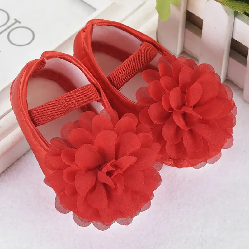 Ballerines fleurées pour bébé fille souliers princesse semelle douce
