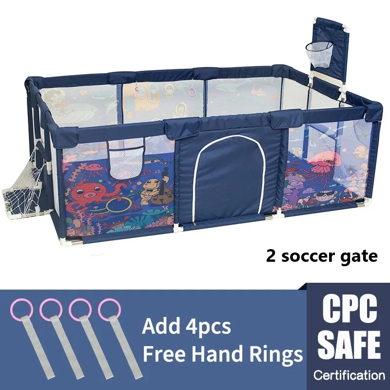 Parc intérieur bébé aire de jeux enfants sécurité jeux intégrés clôture basketball soccer ocean blue 36 ans IM