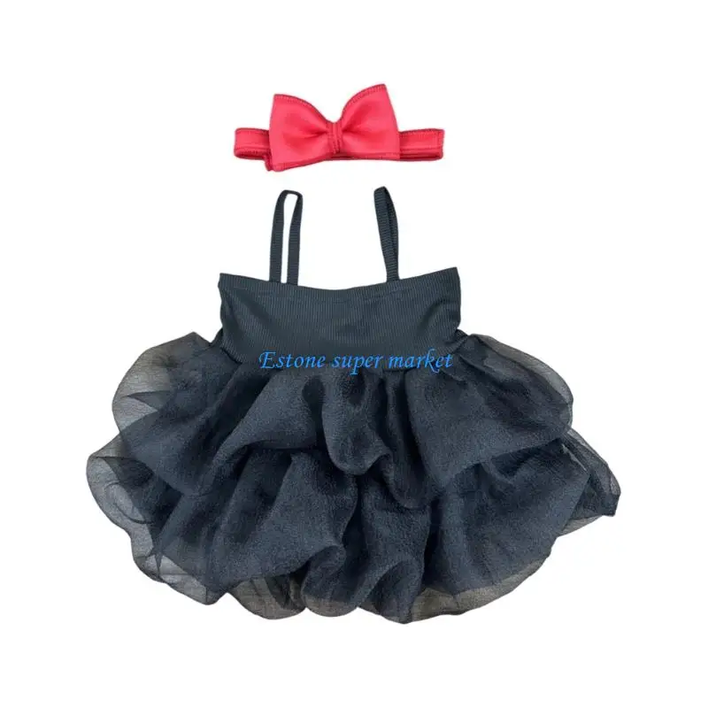 Robe photographie élégante pour bébé fille jupe en tulle douce accessoire pour séances photos nouveauné style 
