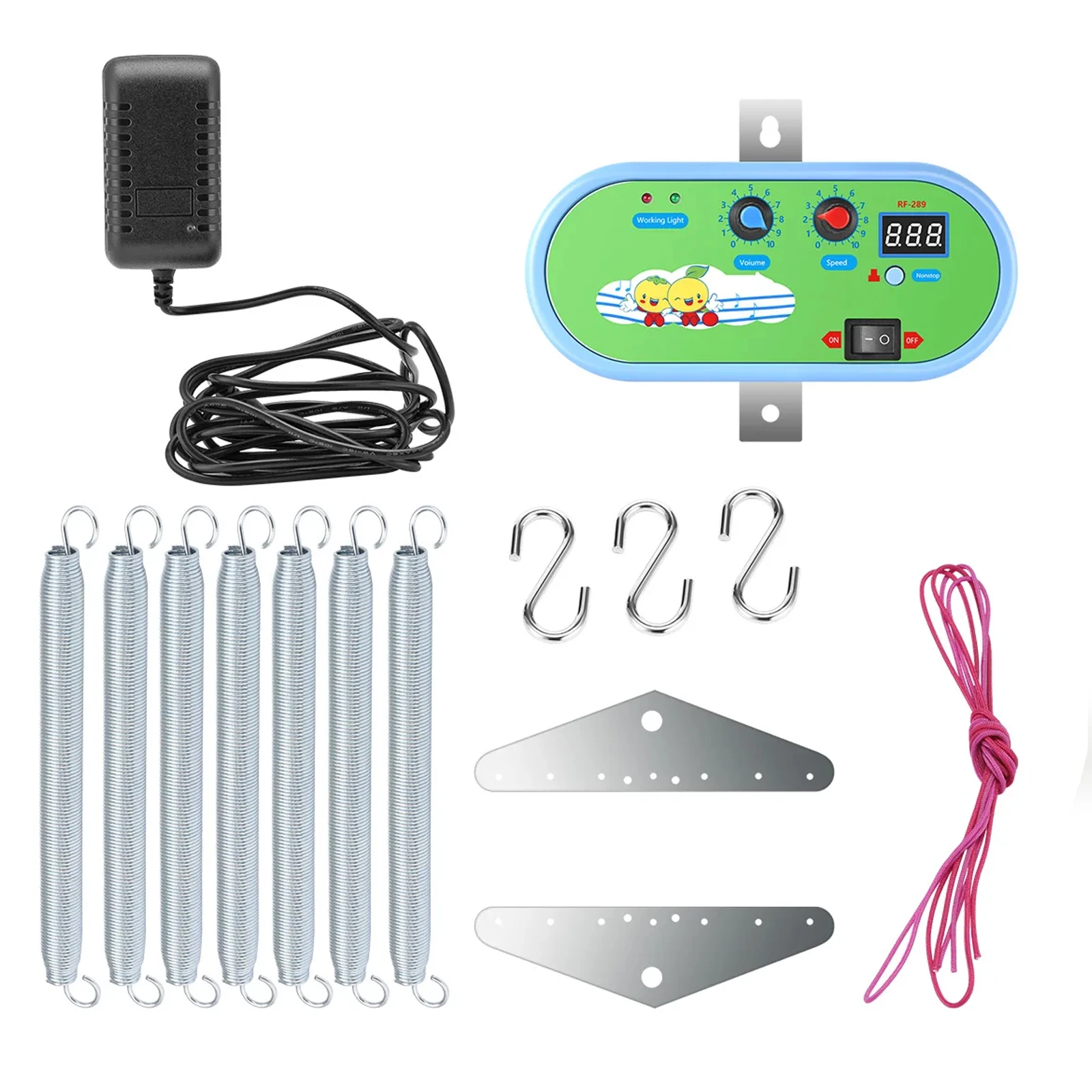 Contrôleur électrique de balançoire pour bébé, contrôleur à bascule pour bébé avec 2 ressorts et minuterie, co
