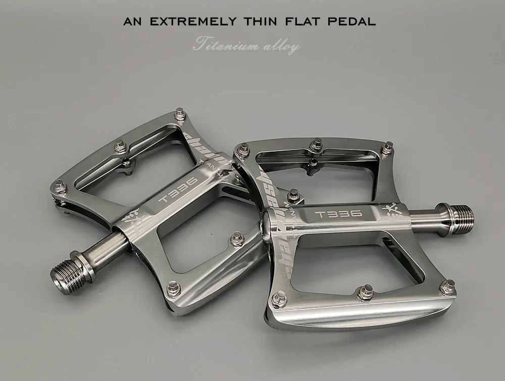 Pédales de vélo alliage de titane extrêmement plates boulons visibles antidérapantes légères design moderne pe
