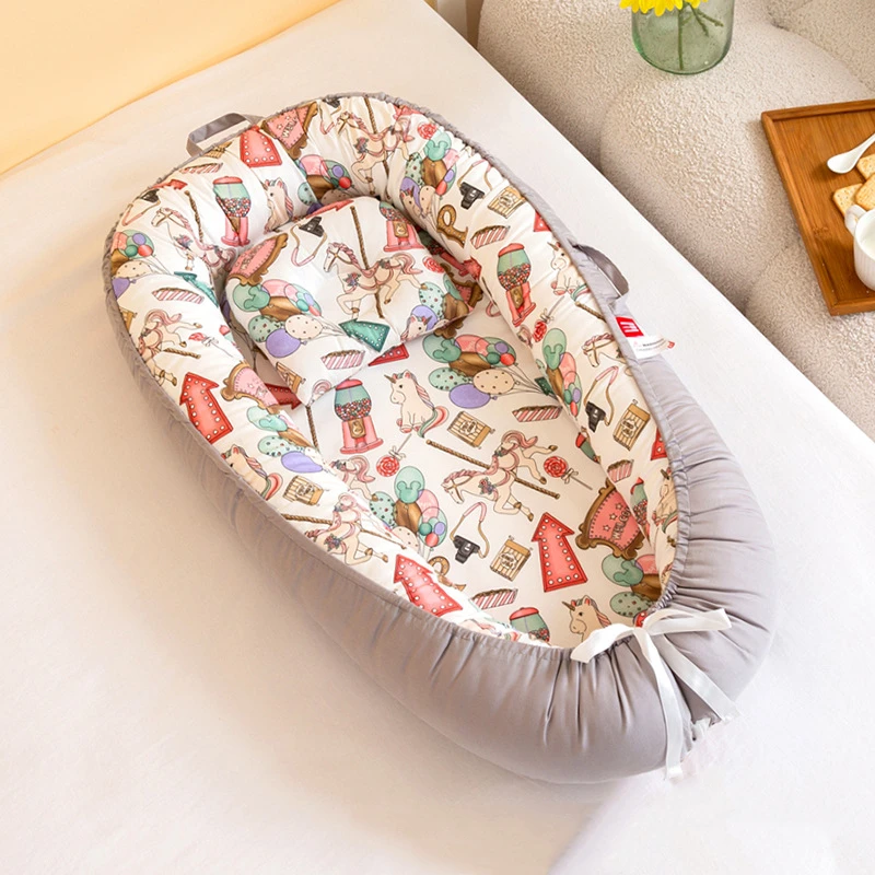 Nid de bébé réglable en coton respirant portable pour nouveauné berceau de voyage sécurisé style moderne confo