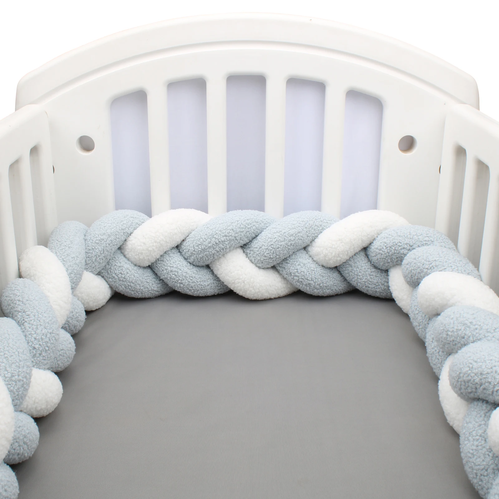 Bordure de lit pour bébé en peluche décoration chambre d'enfant protection lit nouveauné tressage 3 couleurs d