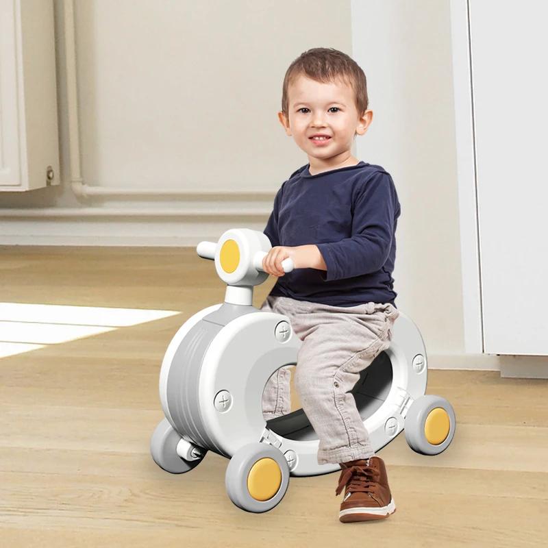 Apprentissage de la Marche Tricycle Éducatif pour Enfants 3 en 1 Roues en Caoutchouc Design Moderne Sécurité M